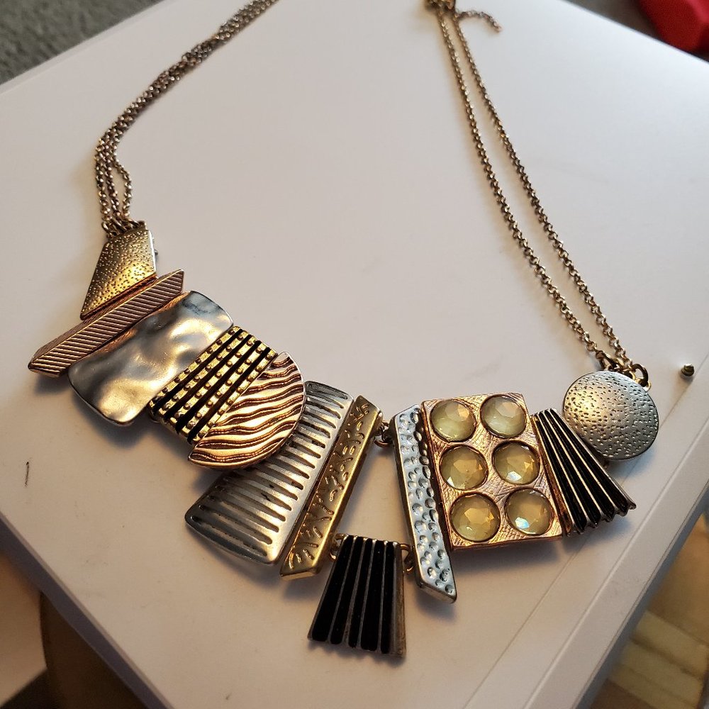 Multi-Tone Egyptian Revival Style Collar Necklace